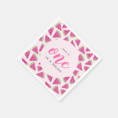 Een op een meloen 1e verjaardag servet (Hoek)