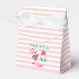 Eén op een meloen op de eerste verjaardag bedankdoosjes