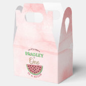 Eén op een meloen op de eerste verjaardag bedankdoosjes (Geopend)