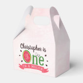 Eén op een meloen op de eerste verjaardag bedankdoosjes (Voorkant Zijde)