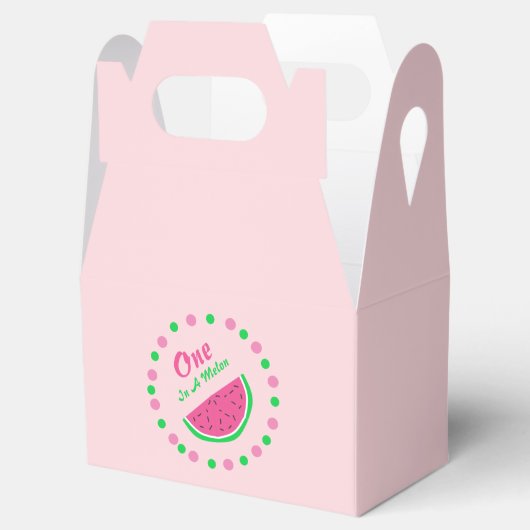 Eén op een meloen op de eerste verjaardag bedankdoosjes (Geopend)