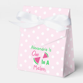 Eén op een meloen op de eerste verjaardag bedankdoosjes