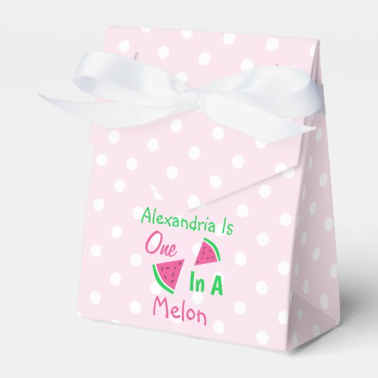 Eén op een meloen op de eerste verjaardag bedankdoosjes (Voorkant Zijde)