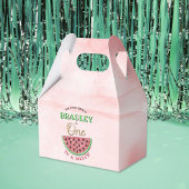 Eén op een meloen op de eerste verjaardag bedankdoosjes