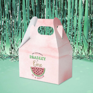 Eén op een meloen op de eerste verjaardag bedankdoosjes