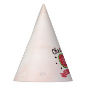 Eén op een meloen op de eerste verjaardag feesthoedjes (Links)