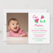 Eén op een meloen op de eerste verjaardag kaart (Voorkant)