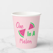 Eén op een meloen op de eerste verjaardag papieren bekers (Voorkant)