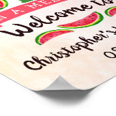 Een op een meloen op de eerste verjaardag poster (Hoek)