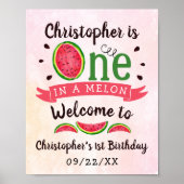 Een op een meloen op de eerste verjaardag poster (Voorkant)