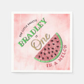 Eén op een meloen op de eerste verjaardag servet (Voorkant)