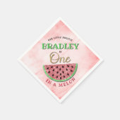 Eén op een meloen op de eerste verjaardag servet (Hoek)