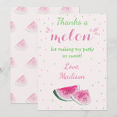 Een op een meloensmeloen voor de eerste verjaardag bedankkaart (Voorkant / Achterkant)
