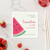 Een op een meloensmeloen voor de eerste verjaardag servet (Insitu)