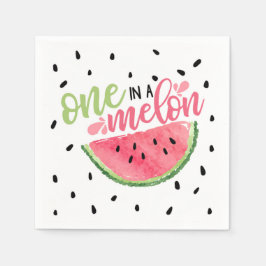 Eén op een Melon Birthday Napkin Servet