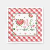 Eén op een Melon Birthday Napkin Servet (Voorkant)