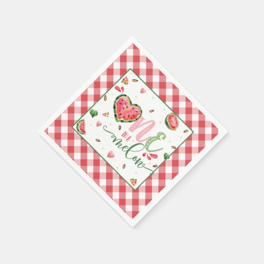 Eén op een Melon Birthday Napkin Servet (Hoek)