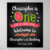 Eén op een Melon Chalkboard, 1 op de verjaardag Poster (Voorkant)