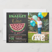 Eén op een Melon Chalkboard, foto van één dag Kaart (Voorkant)