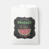 Eén op een Melon Chalkboard op de eerste verjaarda Bedankzakje (Voorkant)