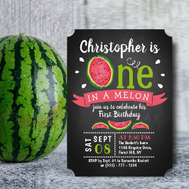 Eén op een Melon Chalkboard op de eerste verjaarda Kaart