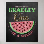 Eén op een Melon Chalkboard op de eerste verjaarda Poster (Voorkant)