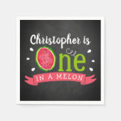 Eén op een Melon Chalkboard op de eerste verjaarda Servet (Voorkant)