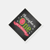 Eén op een Melon Chalkboard op de eerste verjaarda Servet (Hoek)