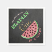 Eén op een Melon Chalkboard op de eerste verjaarda Servet (Voorkant)