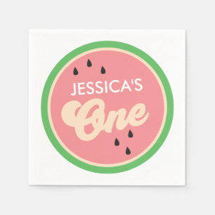 Een op een Melon First Birthday Cocktail Napkins Servet
