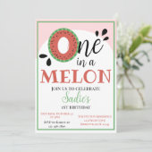 Eén op een Melon First Birthday Kaart (Staand voorkant)