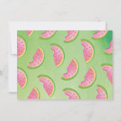 Eén op een Melon first Birthday Party met foto Kaart (Achterkant)