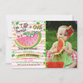 Eén op een Melon first Birthday Party met foto Kaart (Voorkant)