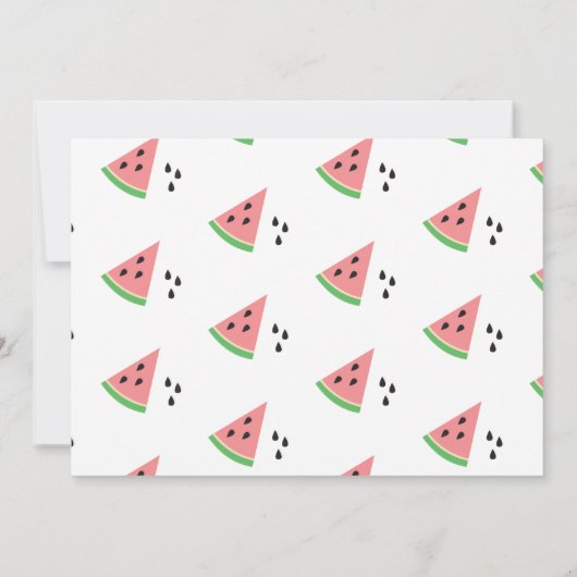 Eén op een Melon First Birthday Uitnodiging (Achterkant)