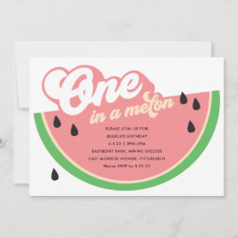 Eén op een Melon First Birthday Uitnodiging