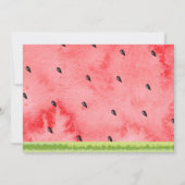 Eén op een Melon Foto 1st Birthday Uitnodiging (Achterkant)