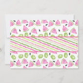 Eén op een Melon Foto 1st Birthday Uitnodiging (Achterkant)