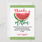 Eén op een Melon Glitter Watermelon Eerste Dag Bedankkaart (Voorkant)