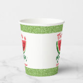 Eén op een Melon Glitter Watermelon Eerste Dag Papieren Bekers (Rechts)