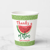 Eén op een Melon Glitter Watermelon Eerste Dag Papieren Bekers (Voorkant)