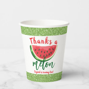 Eén op een Melon Glitter Watermelon Eerste Dag Papieren Bekers