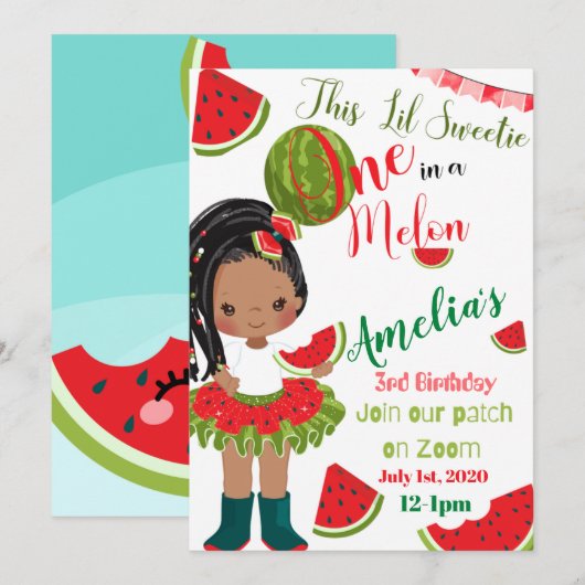 Eén op een Melon Online Birthday Kaart (Voorkant / Achterkant)