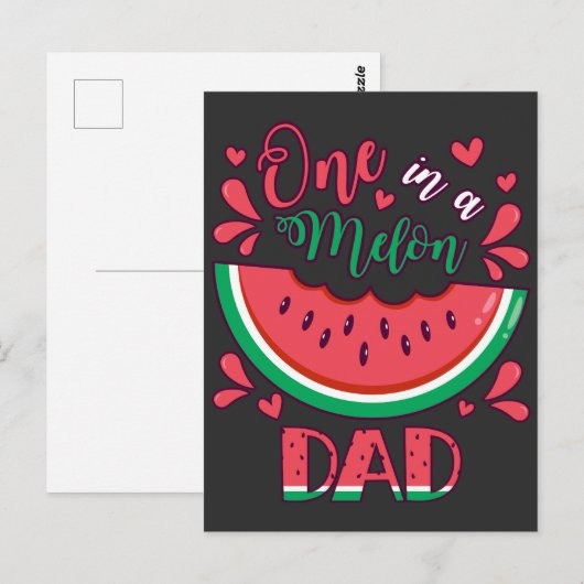 Een op een Melon papa verjaardagsfeestje Briefkaart (Voorkant / Achterkant)