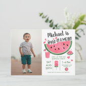 Een op een Melon Photo Boy's Birthday Kaart (Staand voorkant)