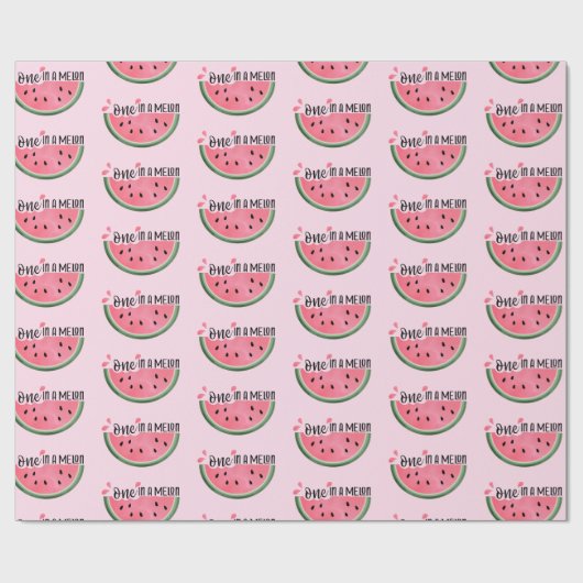 Eén op een Melon Watermeloen Birthday Wrapping Pap Cadeaupapier (Vlak)