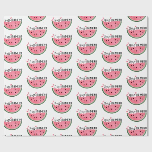 Eén op een Melon Watermeloen Birthday Wrapping Pap Cadeaupapier (Vlak)