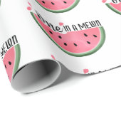 Eén op een Melon Watermeloen Birthday Wrapping Pap Cadeaupapier (Rol Hoek)