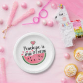 Eén op een Melon Watermeloen op maat van de dag Papieren Bordje (Feest)