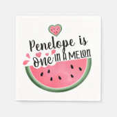 Eén op een Melon Watermeloen op maat van de dag Servet (Voorkant)