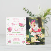 Een op een Melon Watermeloen roze groene dag Kaart (Staand voorkant)